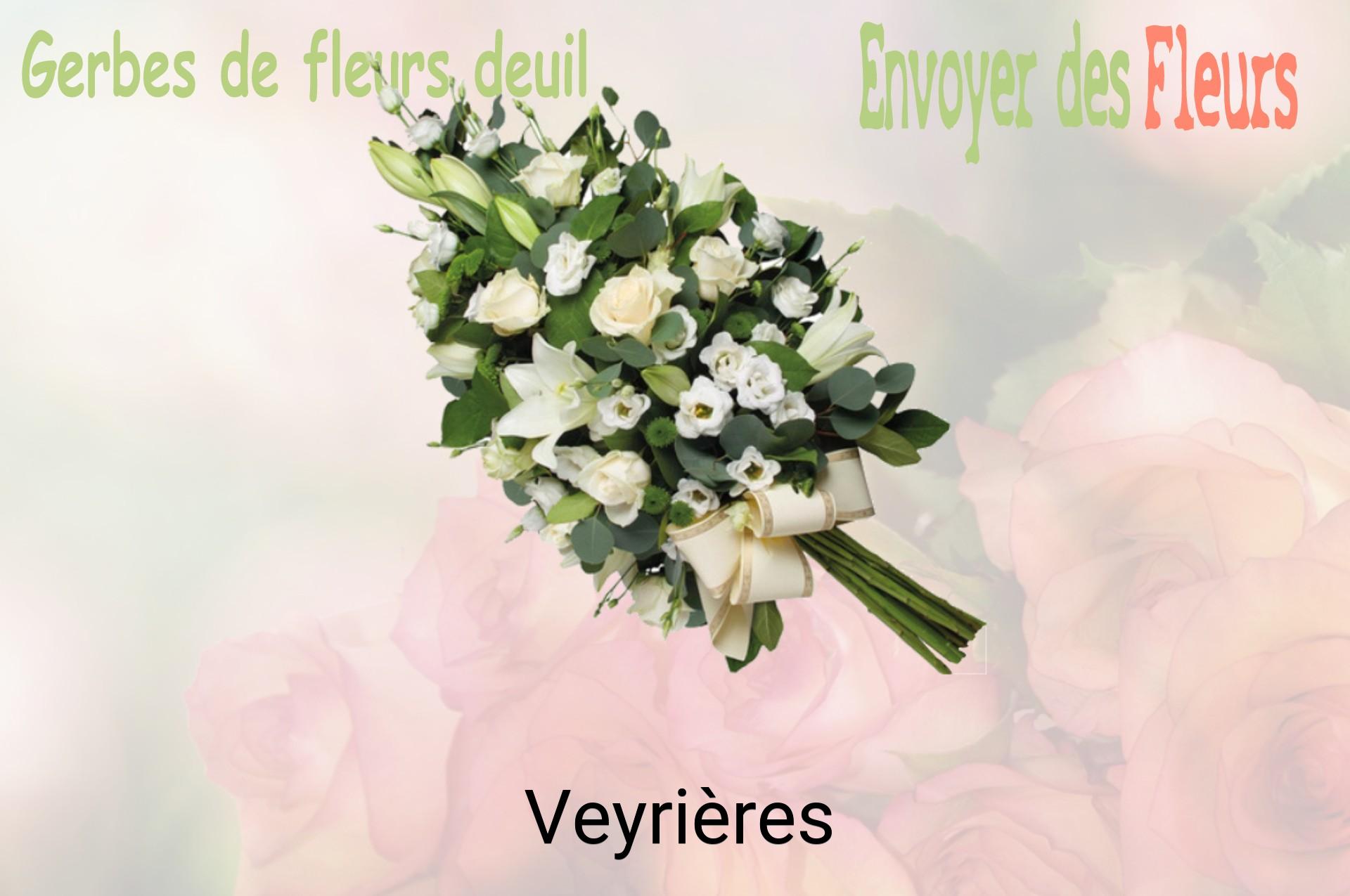 Gerbe de fleurs de deuil livrée à Veyrières